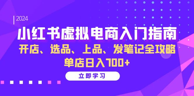 小红书虚拟电商入门指南：开店、选品、上品、发笔记全攻略 单店日入700+倾城领域-倾城领域