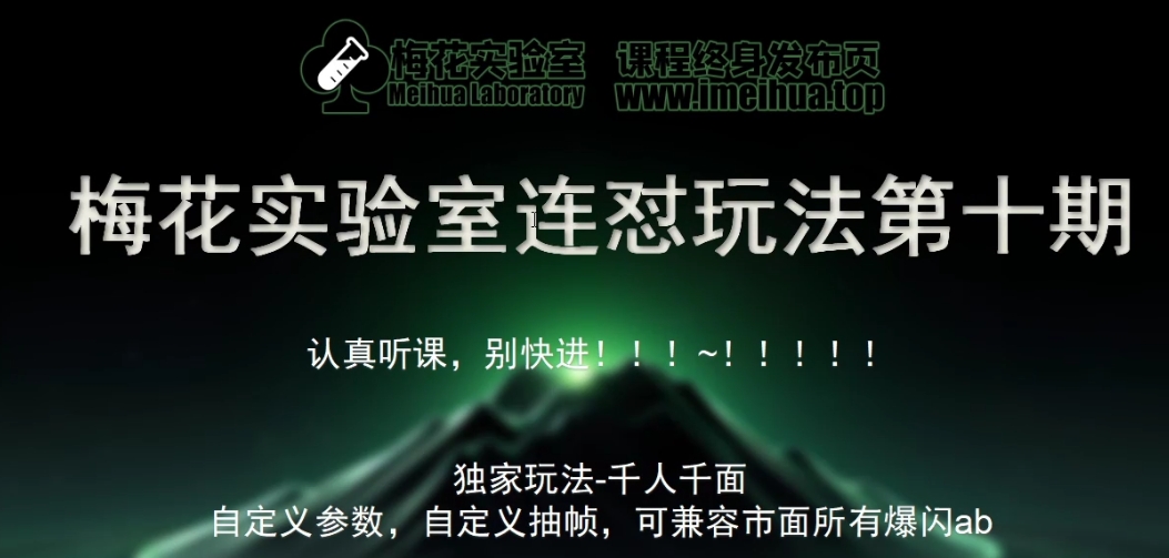 梅花实验室社群专享课视频号连怼玩法第十期课程+第二部分-FF助手全新高自由万能爆闪AB处理倾城领域-倾城领域