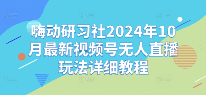 嗨动研习社2024年10月最新视频号无人直播玩法详细教程倾城领域-倾城领域