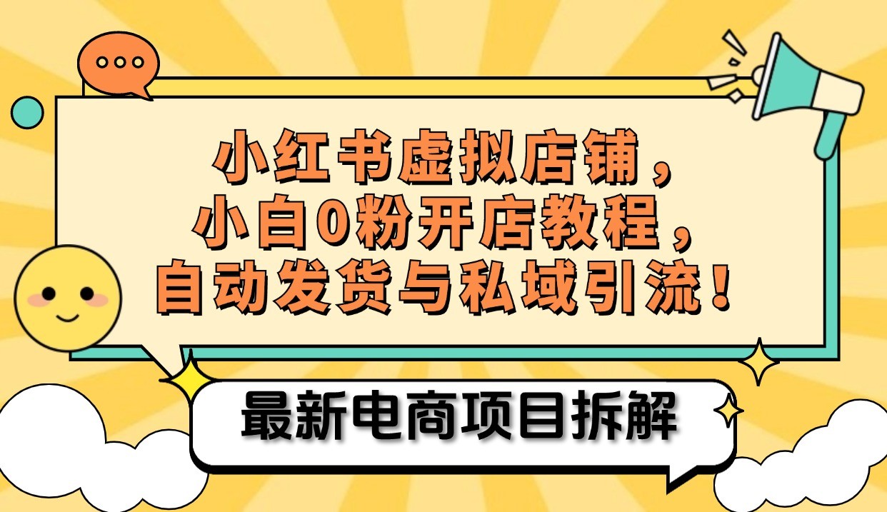 小红书电商，小白虚拟类目店铺教程，被动收益+私域引流倾城领域-倾城领域