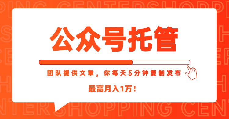 【公众号托管 】我提供文章，你每天５分钟复制发布，最高月入1W倾城领域-倾城领域