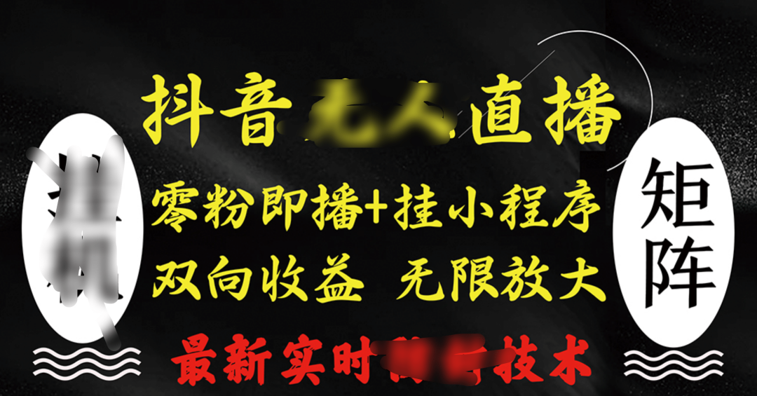 抖音无人直播最新独家玩法，小雪花+撸音浪双向收益，可矩阵放大倾城领域-倾城领域
