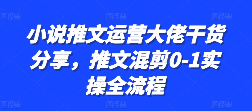 小说推文运营大佬干货分享，推文混剪0-1实操全流程倾城领域-倾城领域