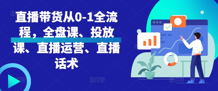 直播带货从0-1全流程，全盘课、投放课、直播运营、直播话术倾城领域-倾城领域