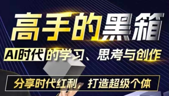 高手的黑箱：AI时代学习、思考与创作-分红时代红利，打造超级个体倾城领域-倾城领域