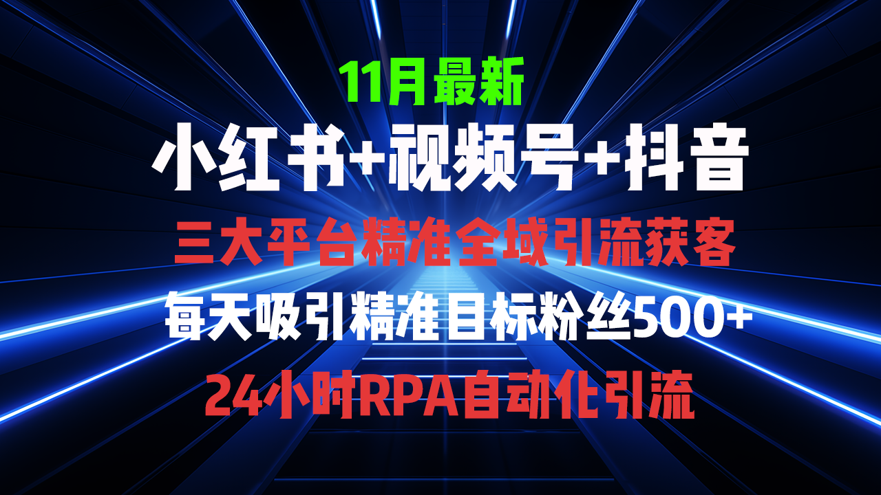 全域多平台引流私域打法，小红书，视频号，抖音全自动获客，截流自...倾城领域-倾城领域