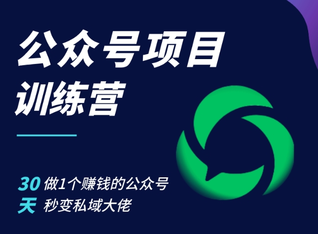 公众号项目训练营，30天做1个赚钱的公众号，秒变私域大佬倾城领域-倾城领域